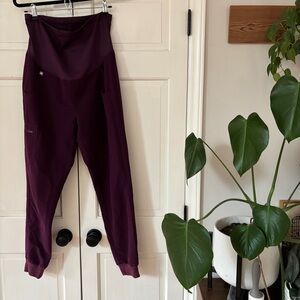 Figs Zamora Deep Purple Rare Color Maternity Scrubs Jogger Pants Size Small